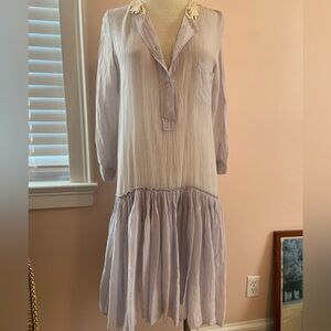 Giada Forte Resort Italy Sheer Cotton Lavender Dress with Lace Collar